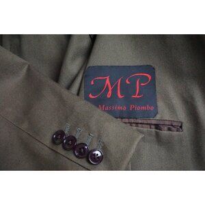 Massimo Piombo 100% Cotton Green Sport Coat Jacket Sz 42